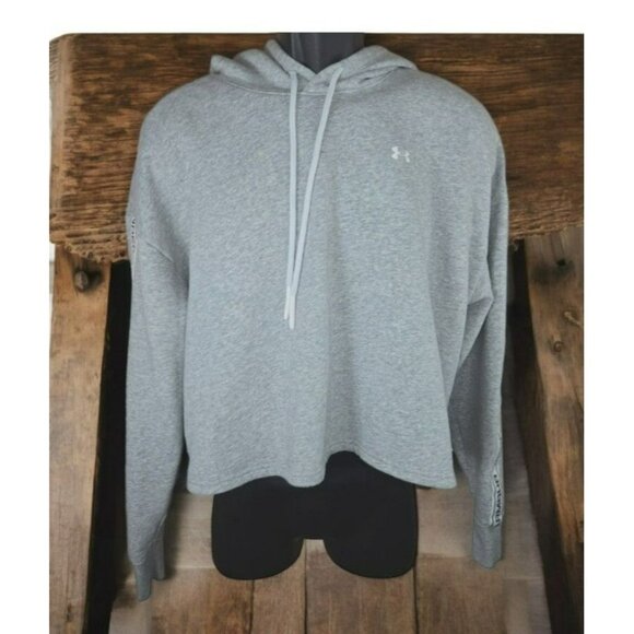 Under Armour Womens XL Gray Loose Fit Hoodie Sweatshirt With Logo Arm Detail - Picture 1 of 7